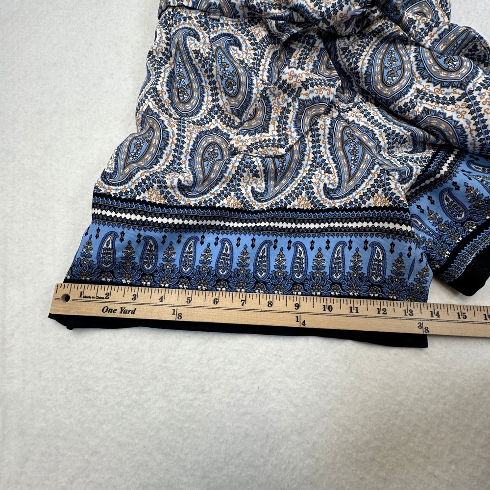 Tommy Hilfiger Paisley Shorts Women Medium Blue Belted Tie Waist Boho Resort NEW - Picture 9 of 11